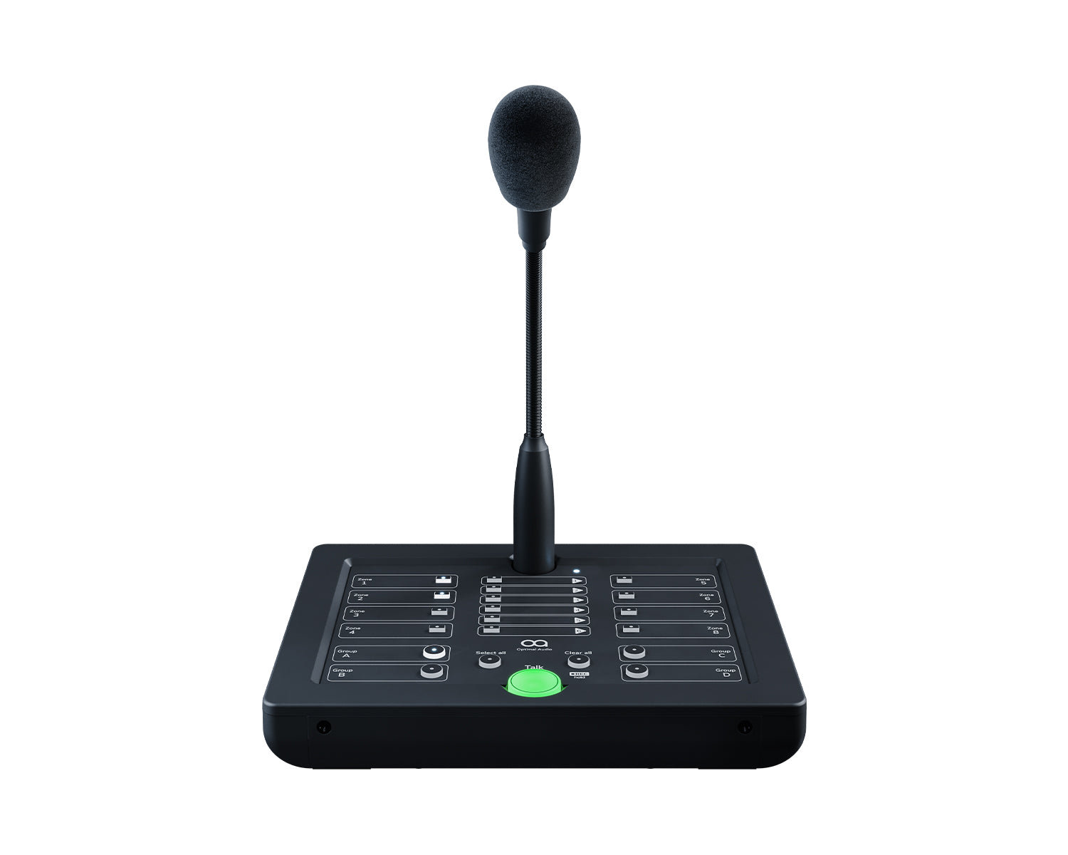 Optimal Audio Talk 8 8-Zone Digital Paging Station with Gooseneck
