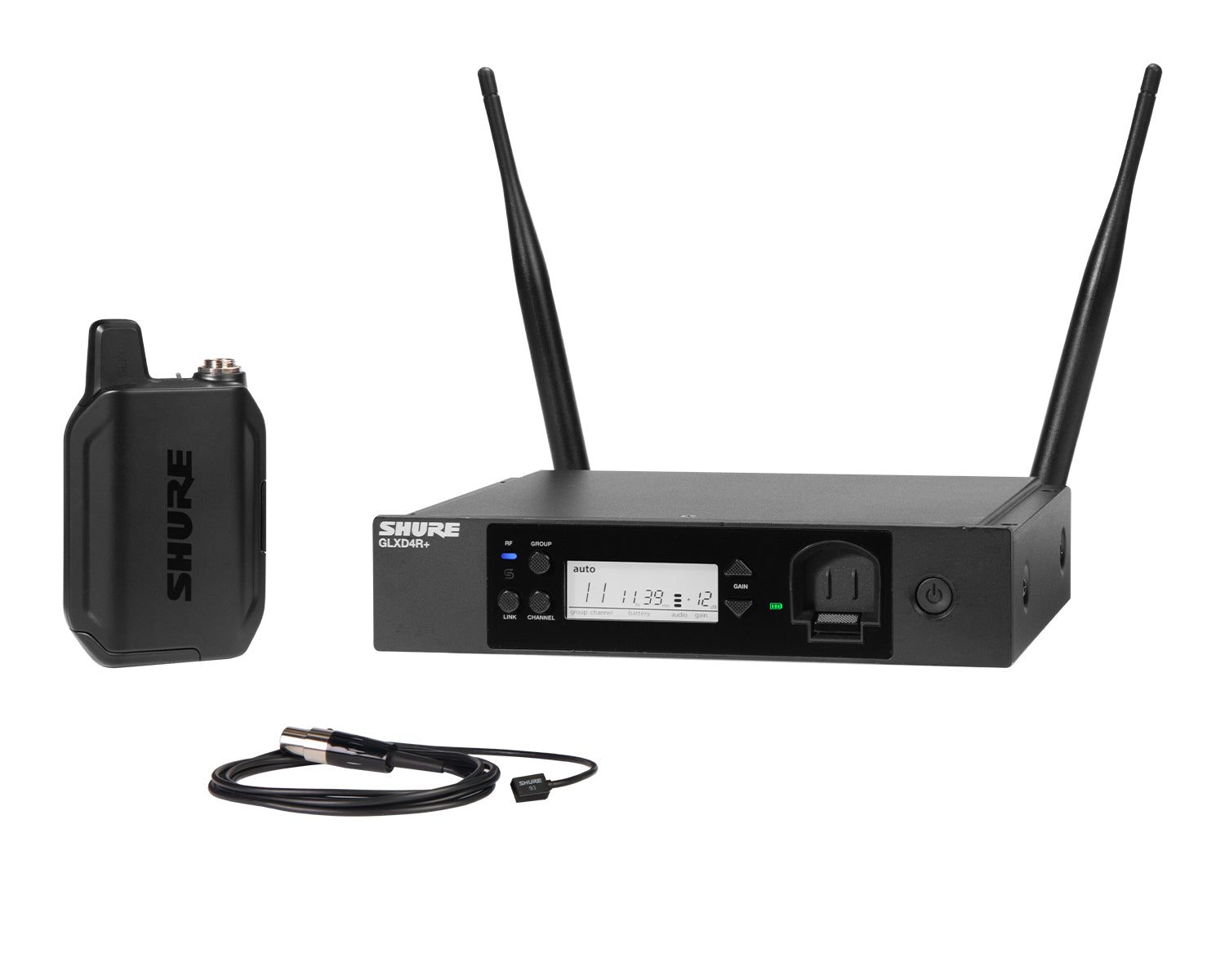 Shure GLXD14R+/93 (Z4) Wireless Presenter System with WL93 Subminiature Lavalier Microphone (Rack Mount)