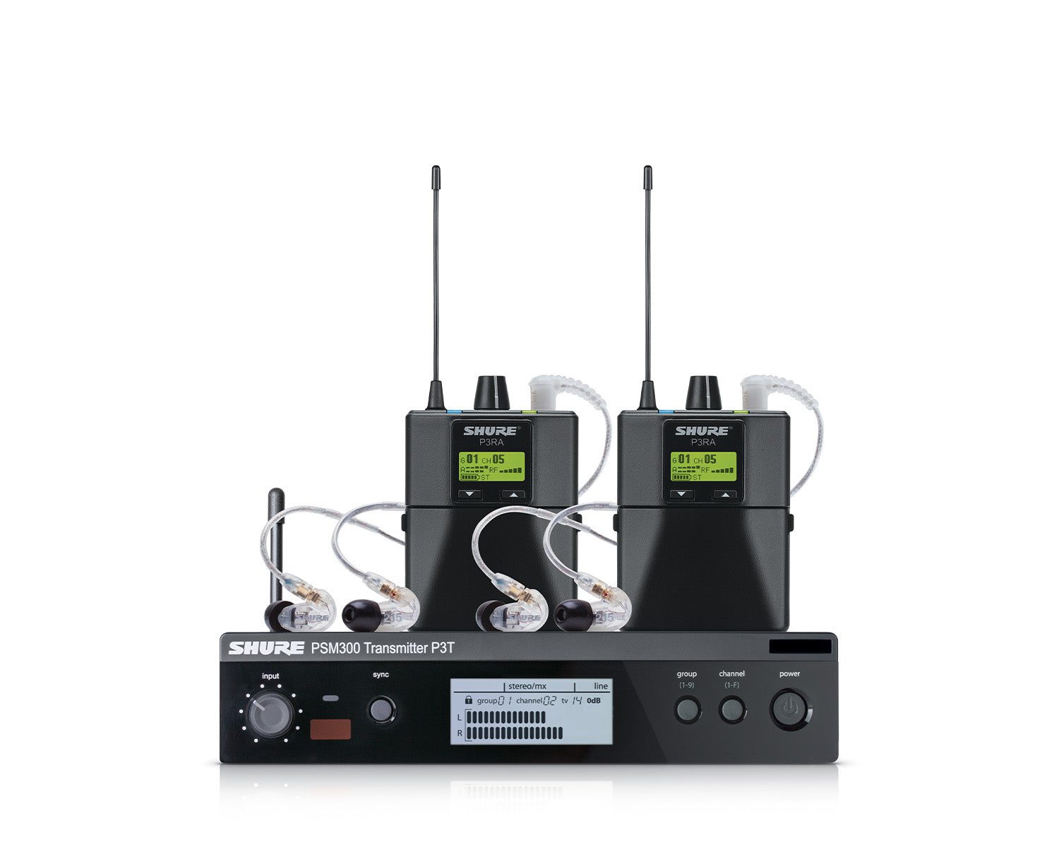 Shure PSM 300 P3TRA215TWP (K3E) Premium Dual Wireless IEM System with 2 x SE215 Earphones