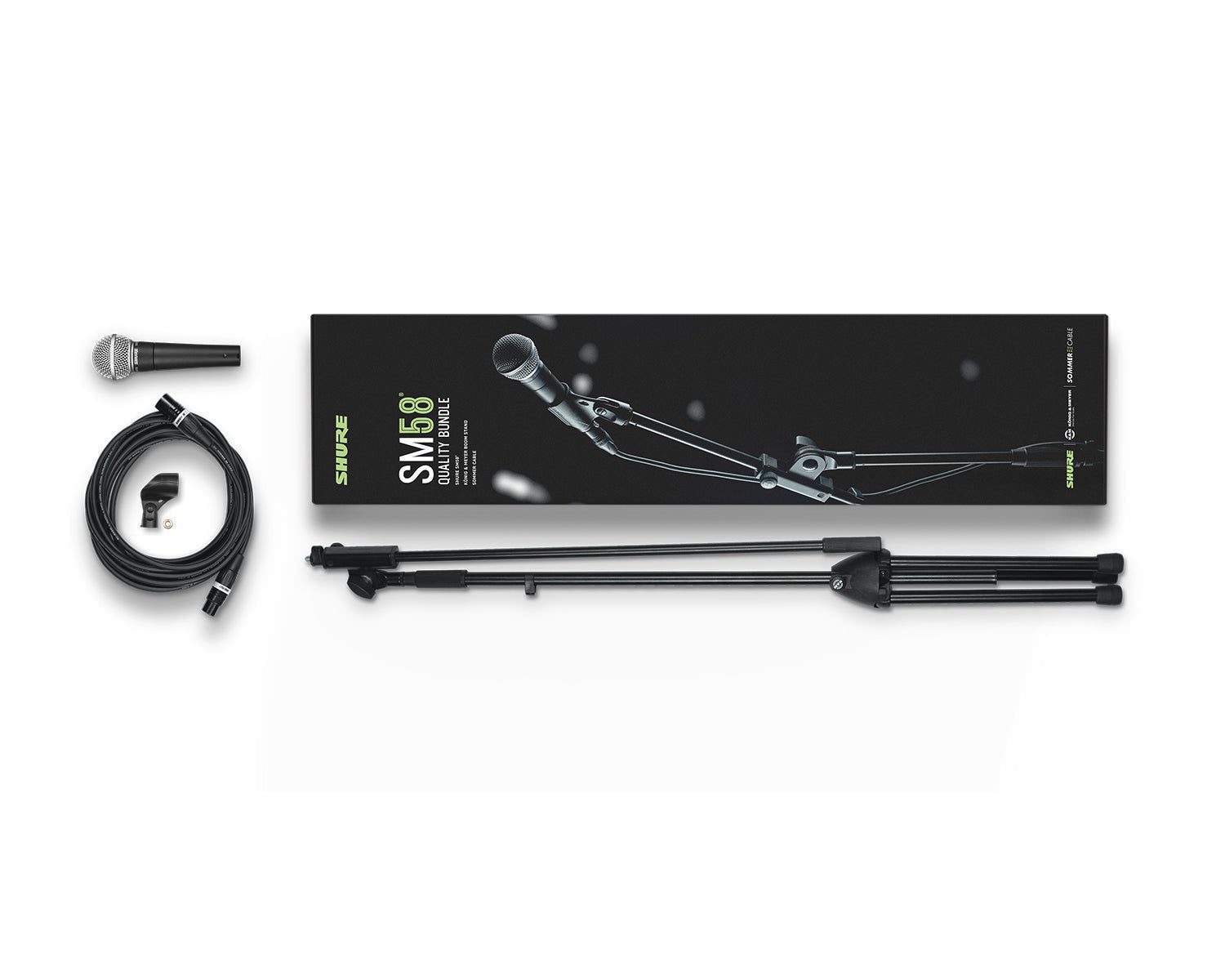 Shure SM58-KM-SOM SM58 Mic Bundle with K&M Mic Stand and 6m XLR Cable