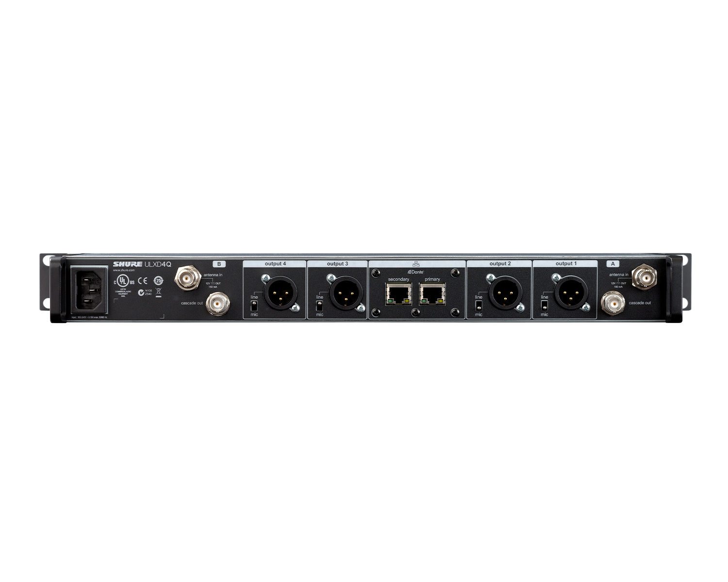 Shure ULXD4Q (K51) 4-Channel Wireless Receiver