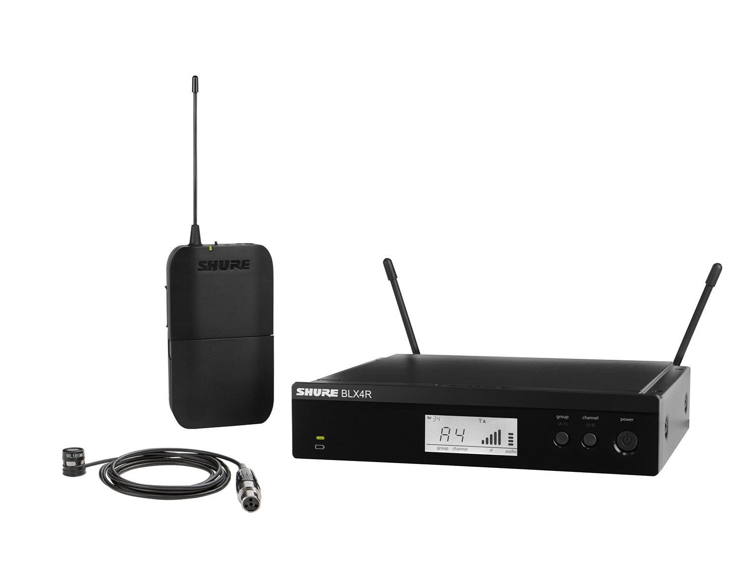 Shure BLX14R/W85M (K3E) Wireless Presenter System with WL185 Cardioid Lavalier Microphone (Rack Mount)