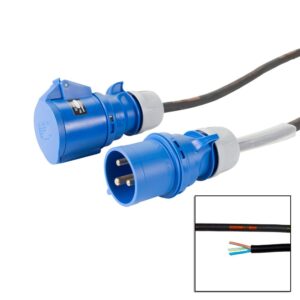 Elumen8 10m Blue 32A Male - 32A Female 1PH 6mm 3C Cable