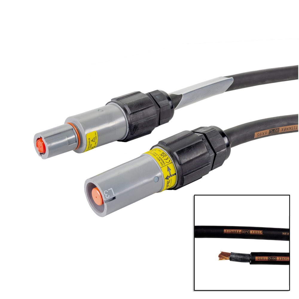 Elumen8 3m 95mm Powerlock Male Source - Female Drain L3 Grey Elumen8 3m 95mm Powerlock Male Source - Female Drain L3 Grey