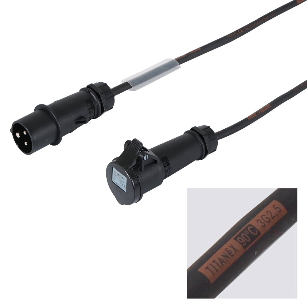 Elumen8 5m 2.5mm 16A Male – 16A Female Cable, Mennekes Elumen8 5m 2.5mm 16A Male - 16A Female Cable, Mennekes