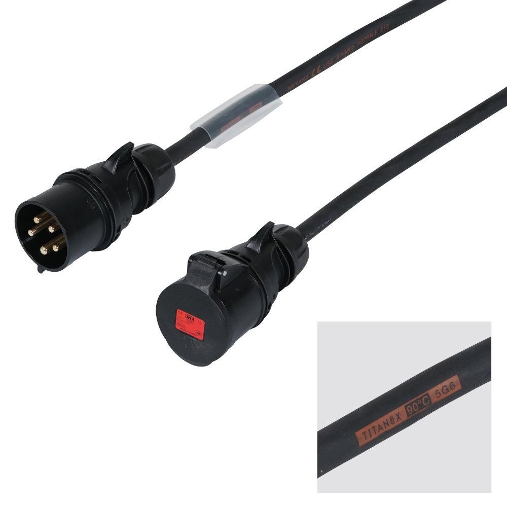 Elumen8 20m 32A Male - 32A Female 3PH 6mm 5C Cable Elumen8 20m 32A Male - 32A Female 3PH 6mm 5C Cable