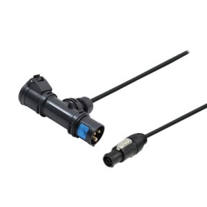 Elumen8 2m PCE 16A Black T-Connect to powerCON TRUE1 TOP Cable
