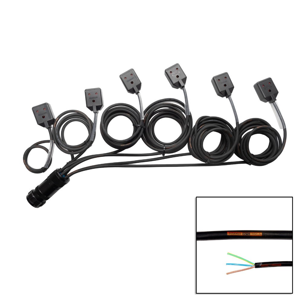 Elumen8 Socapex 19-Pin Male - 15A Female 1.5mm Staggered Fan-Out Cable Elumen8 Socapex 19-Pin Male - 15A Female 1.5mm Staggered Fan-Out Cable