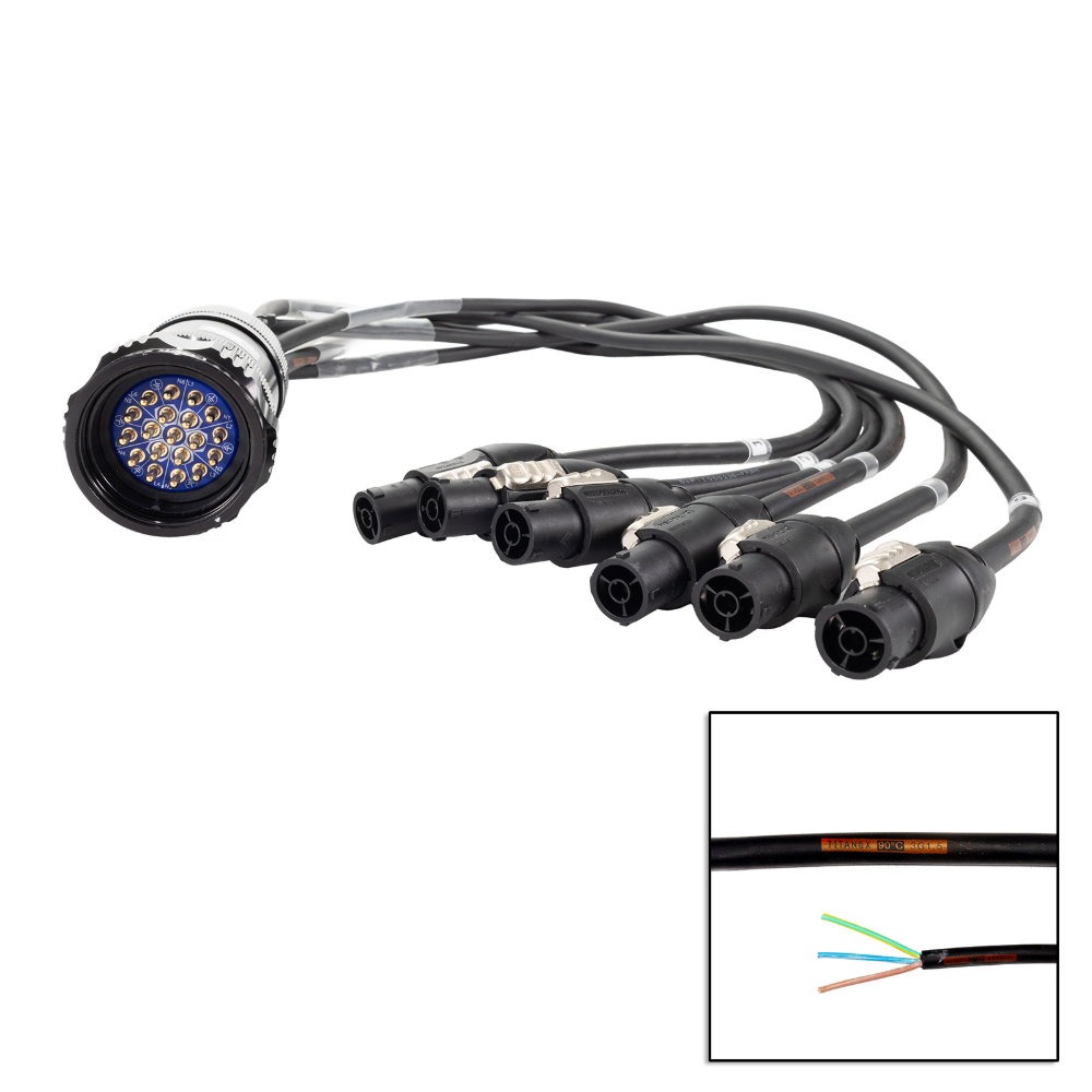 Elumen8 Socapex 19-Pin Male - powerCON TRUE1 1.5mm Fan-Out Cable Elumen8 Socapex 19-Pin Male - powerCON TRUE1 1.5mm Fan-Out Cable
