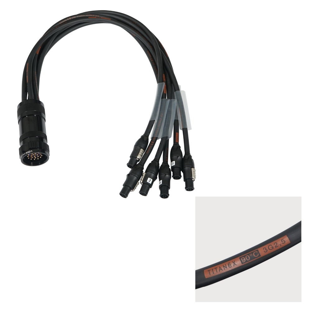 Elumen8 Socapex 19-Pin Male – powerCON TRUE1 2.5mm Fan-Out Cable Elumen8 Socapex 19-Pin Male - powerCON TRUE1 2.5mm Fan-Out Cable