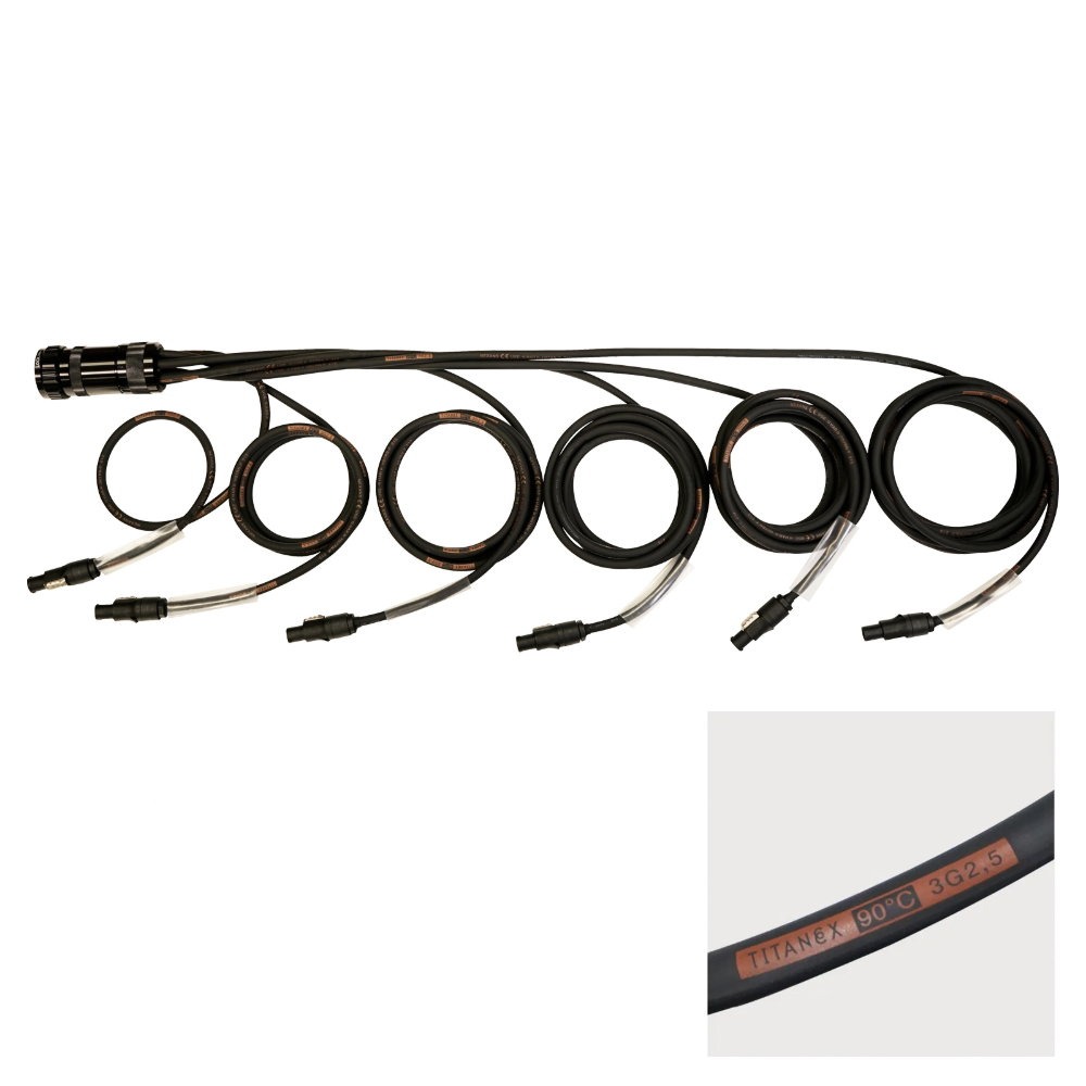 Elumen8 Socapex 19-Pin Male - powerCON TrRUE1 2.5mm Staggered Fan-Out Cable Elumen8 Socapex 19-Pin Male - powerCON TrRUE1 2.5mm Staggered Fan-Out Cable