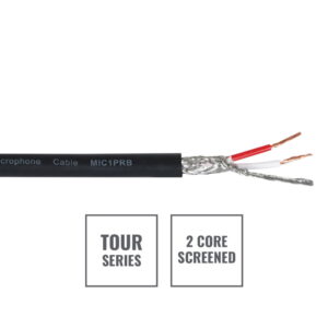 Elumen8 TOUR Screened 2 Core Microphone Cable MIC1PRB, 100m Drum Black