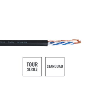 Elumen8 TOUR Starquad 4 Core Microphone Cable SQ1PRB, 100m Drum Black
