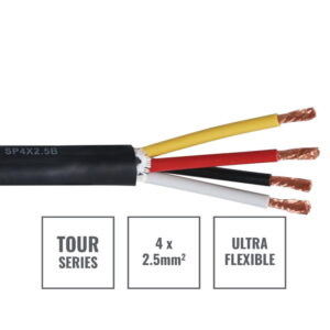 Elumen8 TOUR 4 Core 4 x 2.5mm2 Speaker Cable SP4X2.5B, 300m Drum Black
