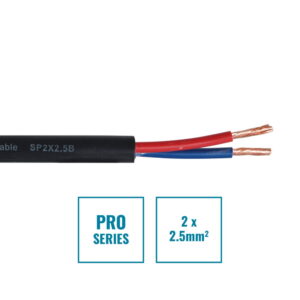 Elumen8 PRO 2 Core 2 x 2.5mm Speaker Cable SP2X2.5B, 500m Drum Black