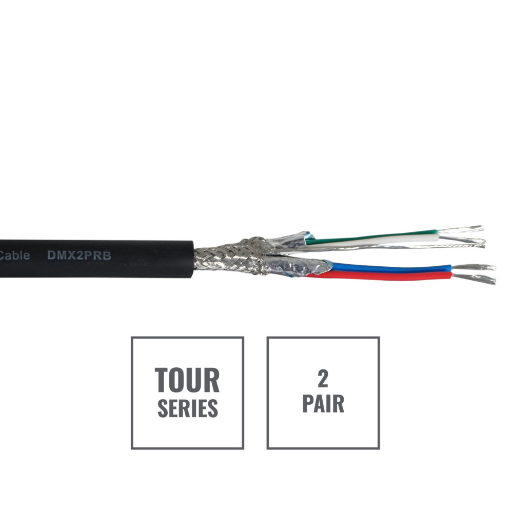 Elumen8 TOUR Screened 2 Pair DMX Cable DMX2PRB, 100m Drum Black Elumen8 TOUR Screened 2 Pair DMX Cable DMX2PRB, 100m Drum Black