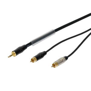 W Audio 1.5m 3.5mm Stereo Jack - 2 x Phono Cable