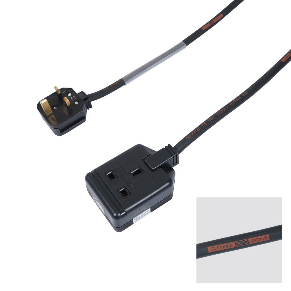 Elumen8 5m 1.5mm 13A Male – 13A 1G Female Extension Cable Elumen8 5m 1.5mm 13A Male - 13A 1G Female Extension Cable