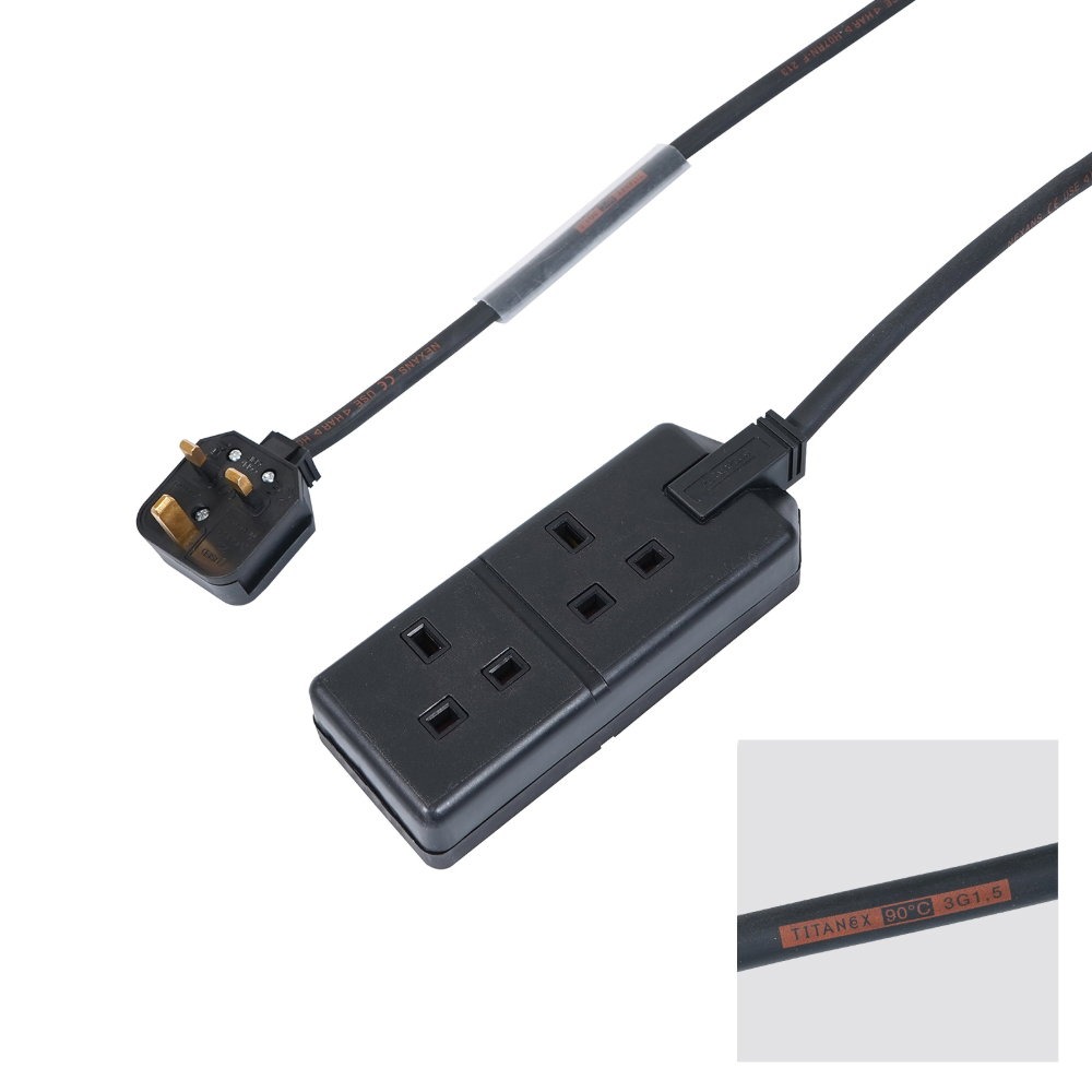 Elumen8 2m 1.5mm 13A Male – 13A 2G Female Extension Cable Elumen8 2m 1.5mm 13A Male - 13A 2G Female Extension Cable