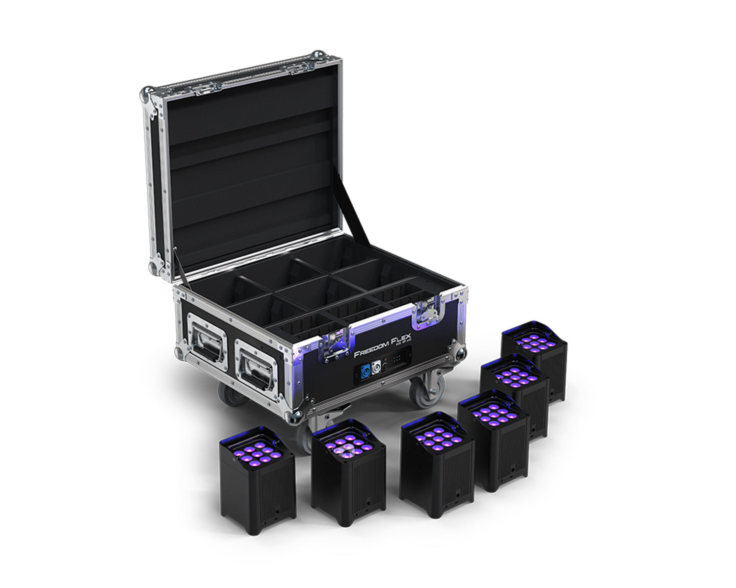 CHAUVET DJ Freedom Flex H9 Battery Uplighter (Pack of 6) with Case