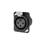 Seetronic XLR 3-Pin Chassis Socket, Black (MK3F2C-B)