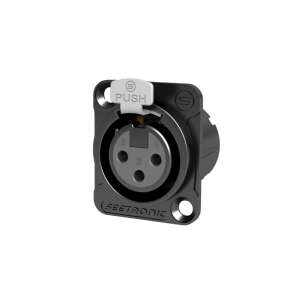 Seetronic XLR 3-Pin Chassis Socket, Black (MK3F2C-B)