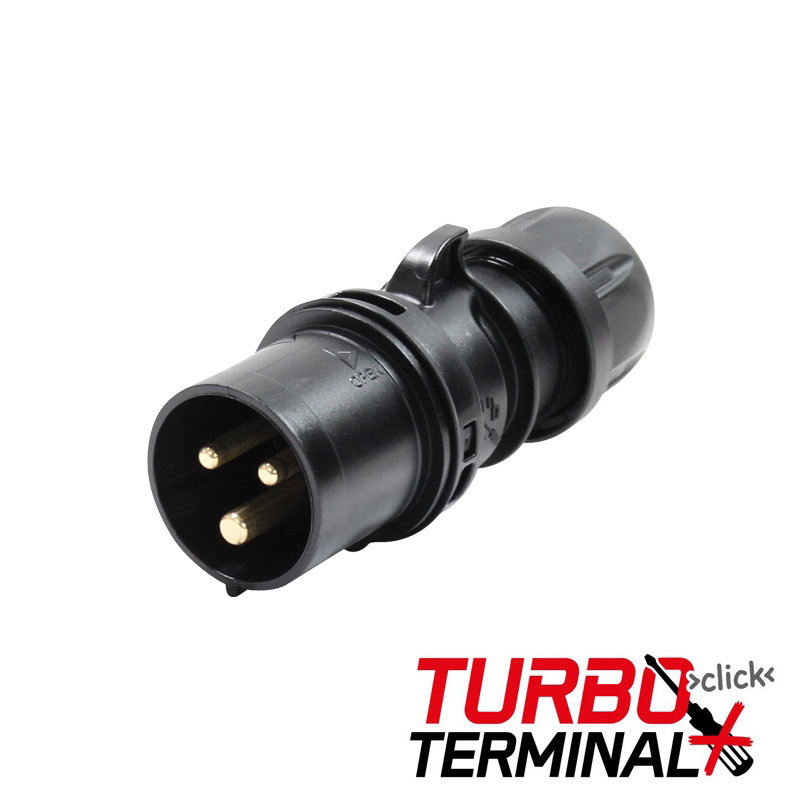 PCE 16A 230V 2P+E Black Plug (013-6TTx) PCE 16A 230V 2P+E Black Plug (013-6TTx)