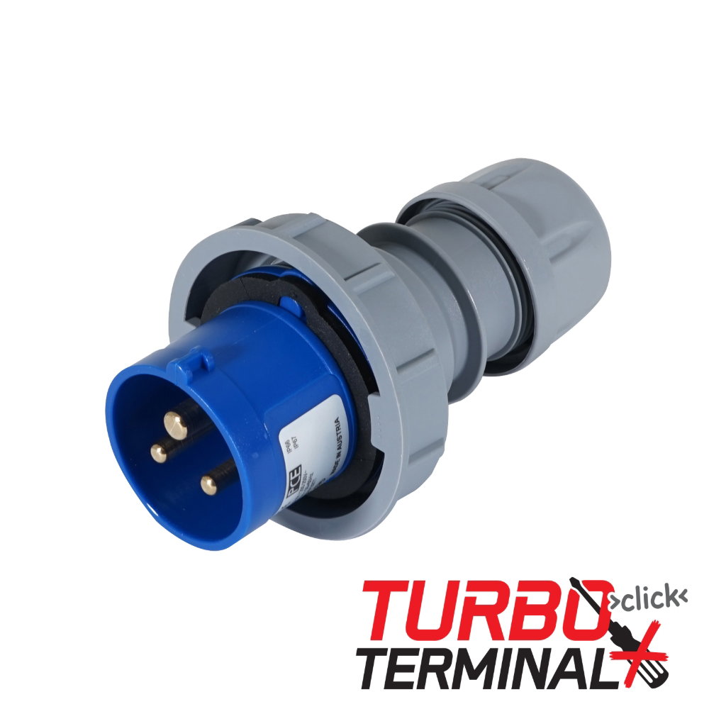PCE 16A 230V 2P+E IP67 Plug Grey (0132-6tt) PCE 16A 230V 2P+E IP67 Plug Grey (0132-6tt)