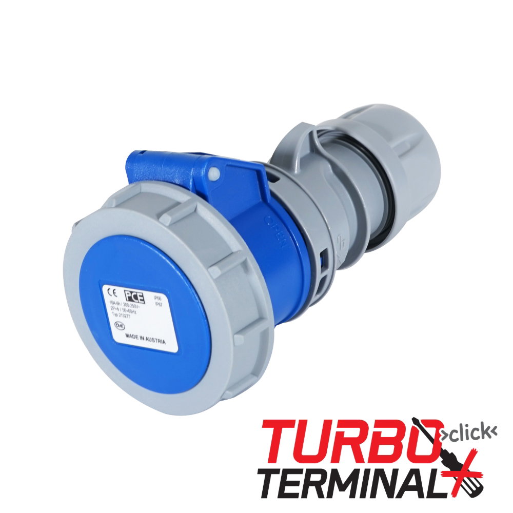 PCE 16A 230V 2P+E IP67 Socket Grey (2132-6tt) PCE 16A 230V 2P+E IP67 Socket Grey (2132-6tt)