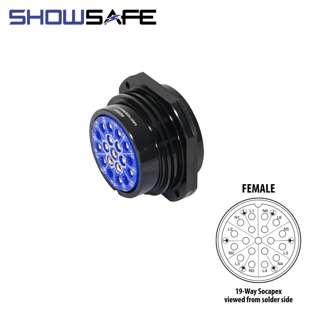 Elumen8 Socapex 19-Pin Panel Female Socket Elumen8 Socapex 19-Pin Panel Female Socket