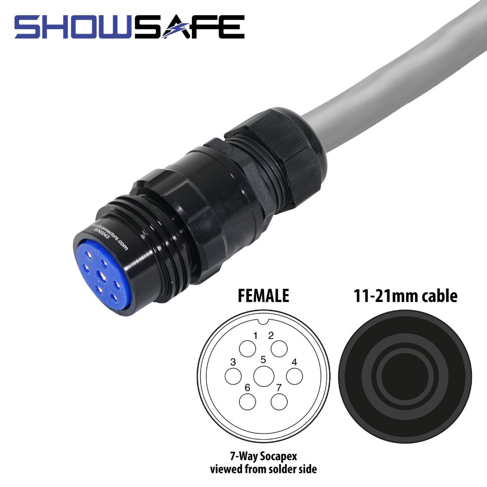 Elumen8 Socapex 7-Pin Line Female Socket 11-21mm Elumen8 Socapex 7-Pin Line Female Socket 11-21mm