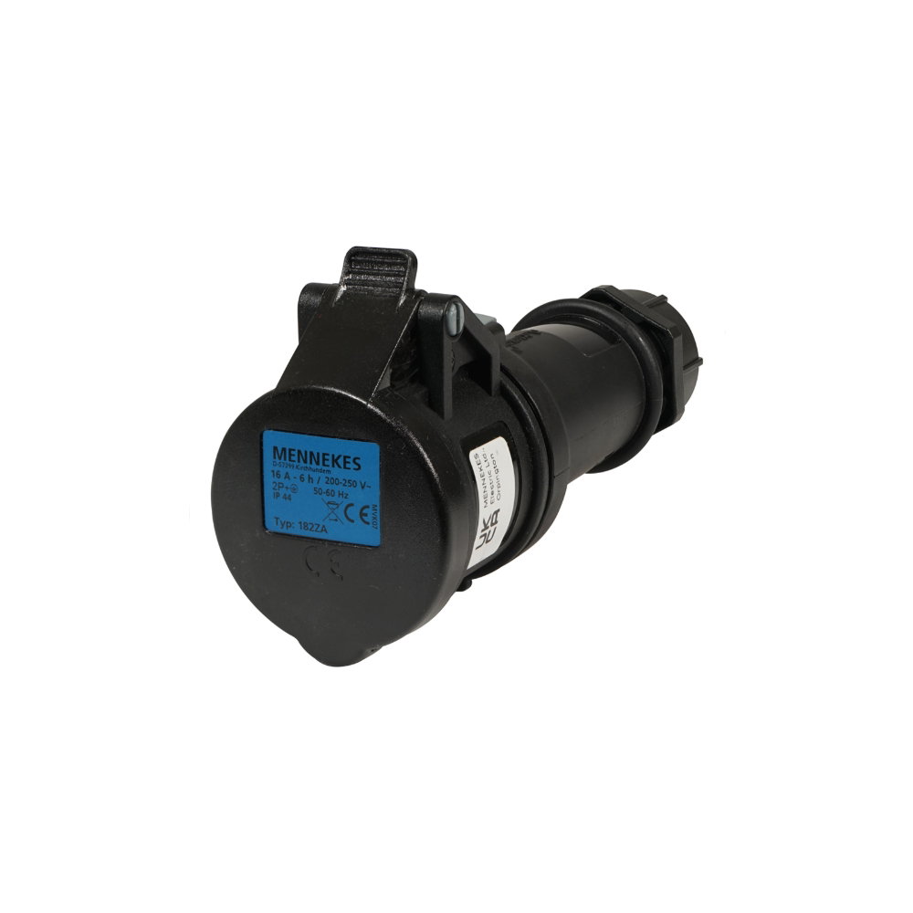 Mennekes 16A 230V 2P+E IP44 ProTOP Socket, Black (182ZA) Mennekes 16A 230V 2P+E IP44 ProTOP Socket, Black (182ZA)