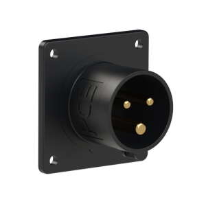 PCE 16A 230V 2P+E Panel Inlet, Black (613-6x)