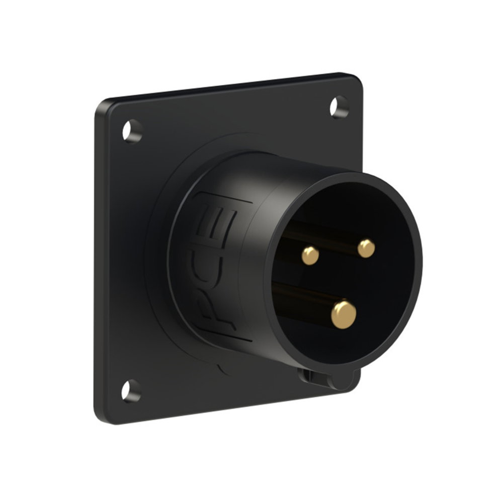 PCE 16A 230V 2P+E Panel Inlet, Black (613-6x) PCE 16A 230V 2P+E Panel Inlet, Black (613-6x)