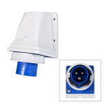 PCE 16A 230V 2P+E IP67 Wall Mount Angled Inlet (5132-6k)