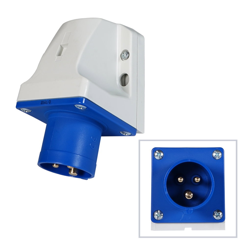 PCE 16A 230V 2P+E Wall Mount Angled Inlet (513-6) PCE 16A 230V 2P+E Wall Mount Angled Inlet (513-6)