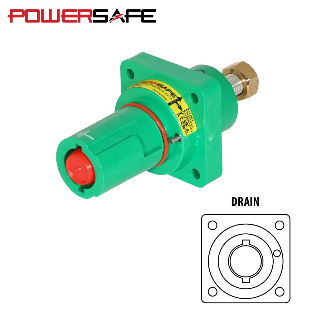 Elumen8 Powersafe 800A Panel Drain Female T8 Post Earth Green Elumen8 Powersafe 800A Panel Drain Female T8 Post Earth Green