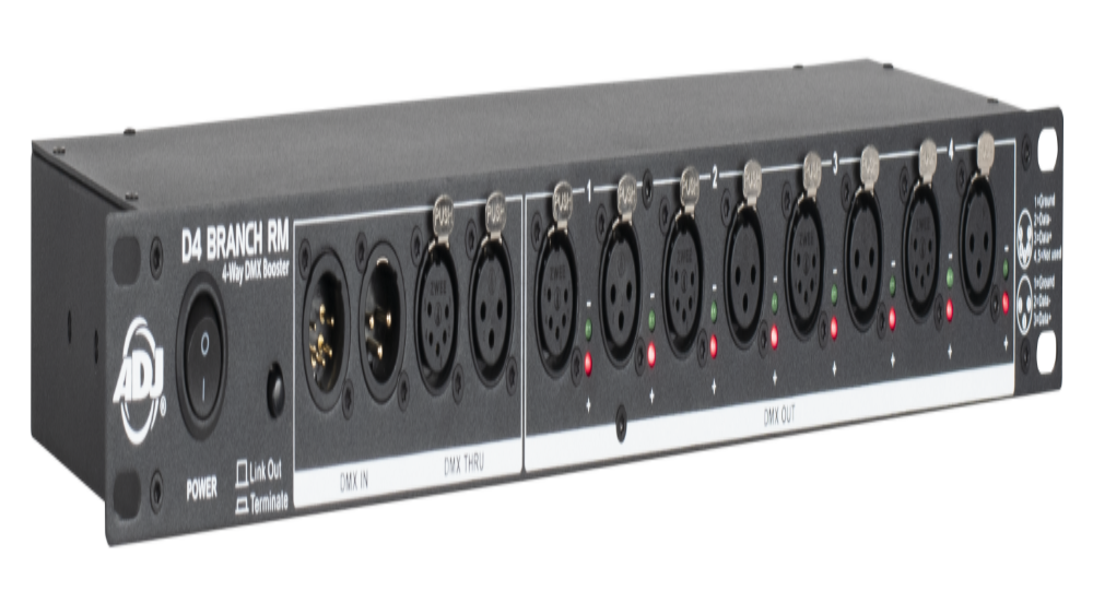 ADJ D4 Branch RM 1U DMX Splitter / Booster