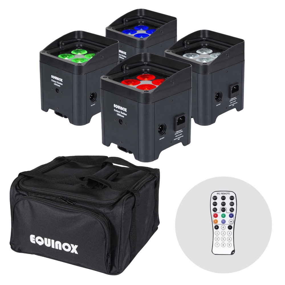 Equinox Colour Raider Lithium Battery Uplighter Pack Equinox Colour Raider Lithium Battery Uplighter Pack