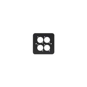 Penn Elcom Single Gang 4 × D-Type Wall Plate, Black (82511-4RC)