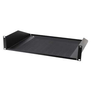 Penn Elcom 2U 19″ Vented Rack Mount Shelf, Black (R1194/2UVK)