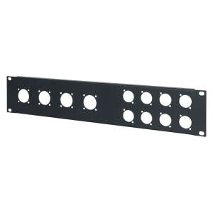 Penn Elcom 2U 19″ Punched Rack Panel, 4 x G + 8 x D Neutrik (R1273MPR/2UK)