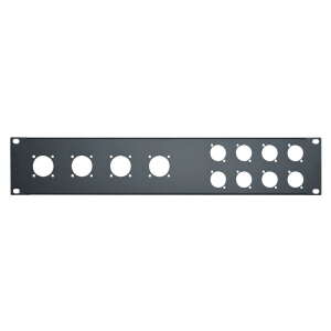 Penn Elcom 2U 19″ Punched Rack Panel, 4 x G + 8 x D Neutrik (R1273MPR/2UK)