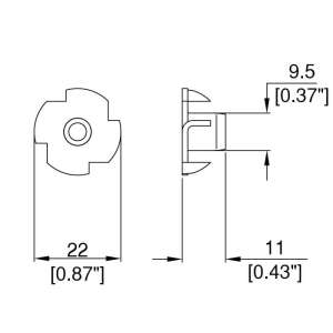 Penn Elcom M8 T-Nut, 11mm Thread, Pack of 100 (S1200-100)