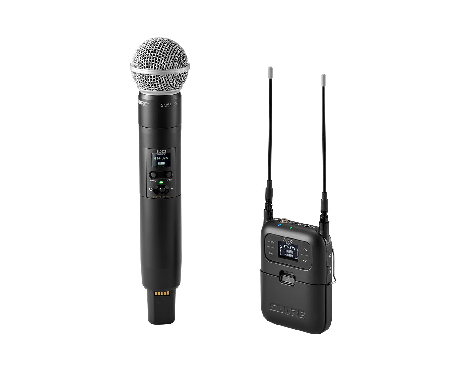 Shure Portable Digital Wireless System with SM58 Cardioid Dynamic Microphone K59 (606-650 MHz)