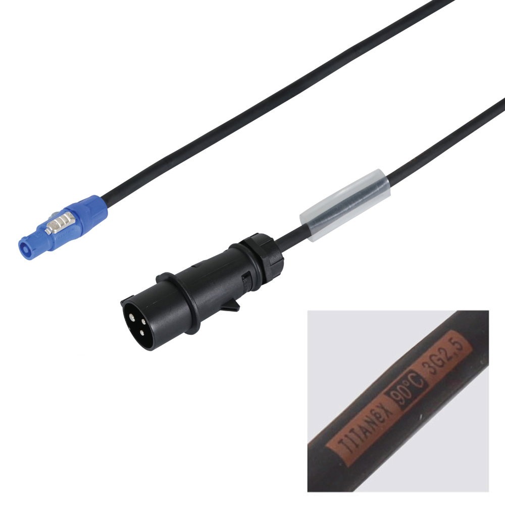 Elumen8 1m 2.5mm 16A Male Mennekes – powerCON Cable Elumen8 1m 2.5mm 16A Male Mennekes - powerCON Cable