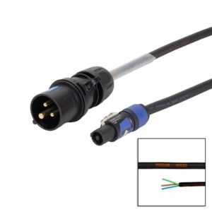 Elumen8 1m 2.5mm 16A Male - powerCON Cable