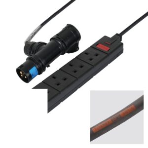 Elumen8 1m 16A T-Connect to 4 Way 13A Socket Cable