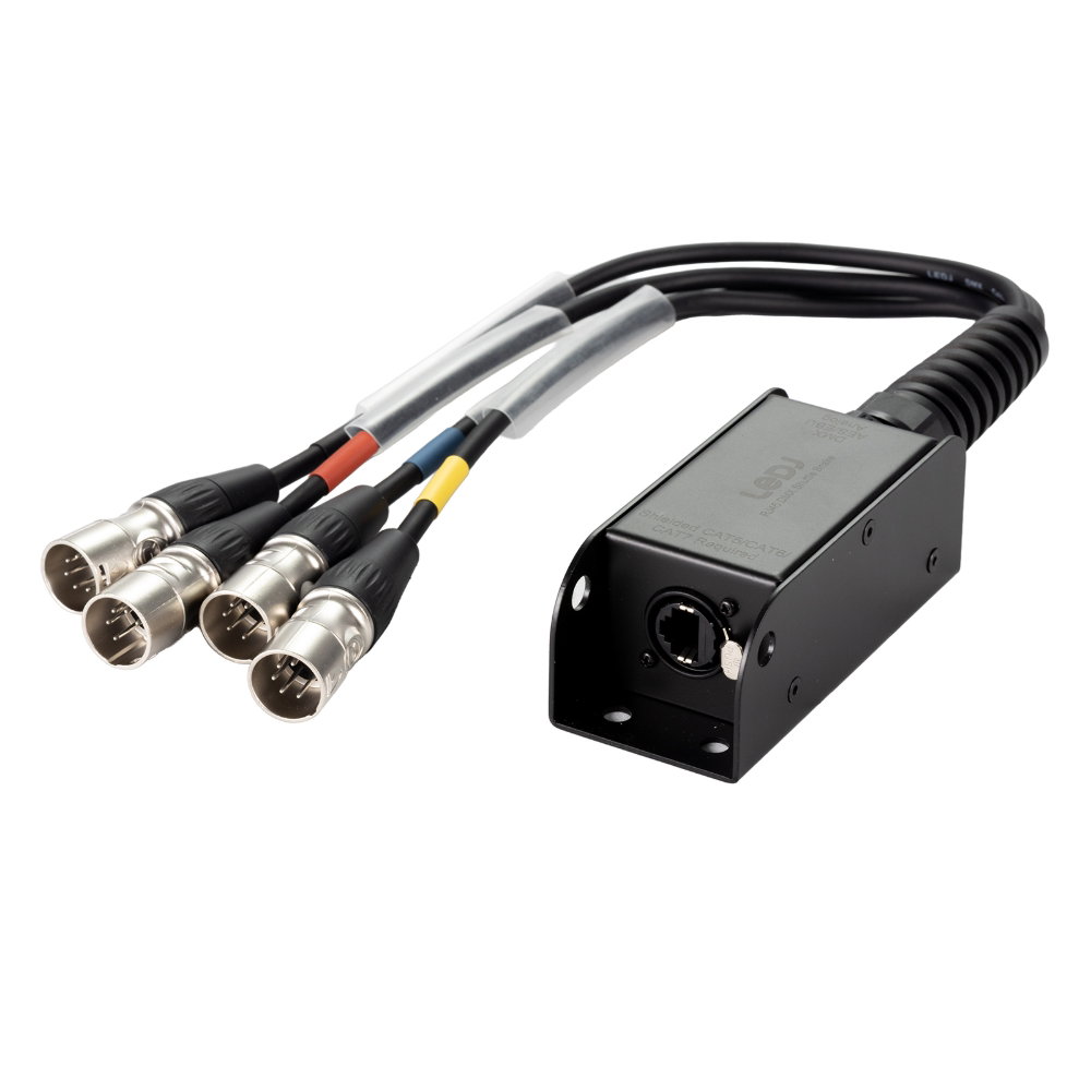 LEDJ etherCON to DMX Multicore Adaptor 5-Pin Male XLR Tails LEDJ etherCON to DMX Multicore Adaptor 5-Pin Male XLR Tails