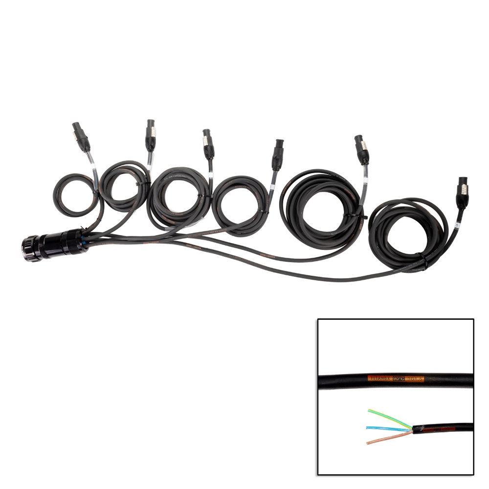 Elumen8 Socapex 19-Pin Male - powerCON TRUE1 1.5mm Staggered Fan-Out Cable Elumen8 Socapex 19-Pin Male - powerCON TRUE1 1.5mm Staggered Fan-Out Cable